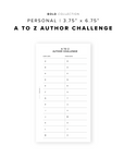 PR321 - A to Z Author Challenge - Printable Insert