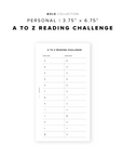 PR320 - A to Z Reading Challenge - Printable Insert