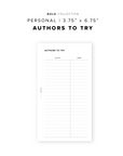 PR252 - Authors To Try - Printable Insert