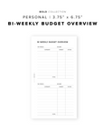 PR229 - Bi-Weekly Budget Overview - Printable Insert