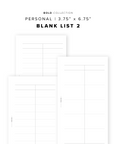 PR315 - Blank List 2 - Printable Insert
