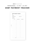 PR225 - Debt Payment Tracker - Printable Insert