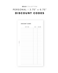 PR255 - Discount Codes V2 - Printable Insert