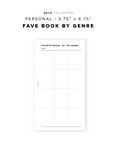 PR217 - Fave Books by Genre - Printable Insert