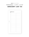 PR335 - Grocery List V3 - Printable Insert
