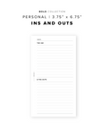 PR250 - Ins and Outs - Printable Insert