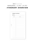 PR256 - Itinerary Overview - Printable Insert