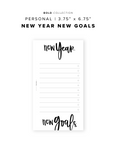 PR319 - New Year New Goals - Printable Insert