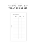 PR280 - Vacation Budget - Printable Insert