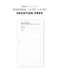 PR263 - Vacation Prep - Printable Insert