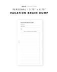 PR258 - Vacation Brain Dump - Printable Insert