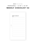 PR327 - Weekly Checklist V2 - Printable Insert