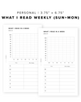 PR218 - What I Read Weekly - Printable Insert