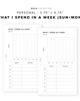 PR223 - What I Spend in a Week - Printable Insert