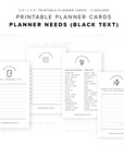 PPC23 - Planner Needs - Printable Planner Cards