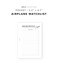 PR274 - Airplane Watchlist - Printable Insert