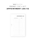 PR337 - Appointment Log V2 - Printable Insert