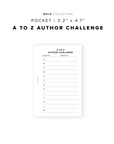 PR321 - A to Z Author Challenge - Printable Insert