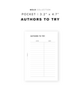 PR252 - Authors To Try - Printable Insert