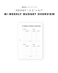 PR229 - Bi-Weekly Budget Overview - Printable Insert