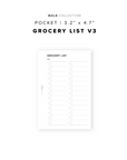 PR335 - Grocery List V3 - Printable Insert