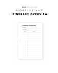 PR256 - Itinerary Overview - Printable Insert