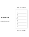 PR369 - Number List - Printable Insert