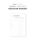 PR280 - Vacation Budget - Printable Insert