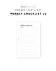 PR327 - Weekly Checklist V2 - Printable Insert