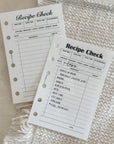 PR349 - Recipe Check - Printable Insert