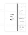 PRD206 - Take What You Need - Printable Dashboard