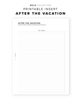 PR269 - After the Vacation - Printable Insert