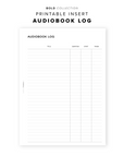 PR251 - Audiobook Log - Printable Insert