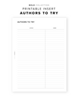 PR252 - Authors To Try - Printable Insert