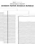 PR318 - Binder Paper Doodle Bundle - Printable Insert