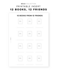 PR245 - 12 Books, 12 Friends - Printable Insert