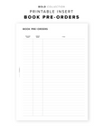 PR248 - Book Pre-Orders - Printable Insert