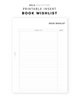 PR201 - Book Wishlist - Printable Insert