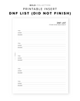 PR216 - DNF List - Printable Insert
