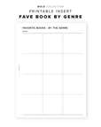 PR217 - Fave Books by Genre - Printable Insert