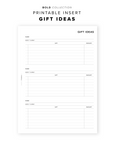 PR211 - Gift Ideas - Printable Insert