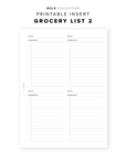 PR184 - Grocery List 2 - Printable Insert