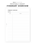 PR256 - Itinerary Overview - Printable Insert