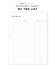 PR253 - My TBR List - Printable Insert