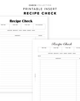 PR349 - Recipe Check - Printable Insert