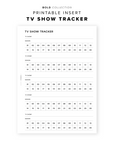 PR333 - TV Show Tracker V2 - Printable Insert