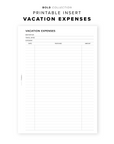 PR257 - Vacation Expenses - Printable Insert