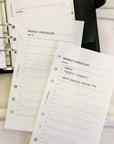PR327 - Weekly Checklist V2 - Printable Insert