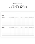 PR93 - AM/PM Routine Tracker - Printable Insert