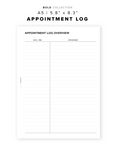 PR100 - Appointment Log - Printable Insert